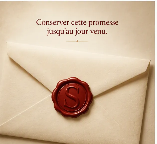 Une enveloppe fermée par un sceau de cire rouge