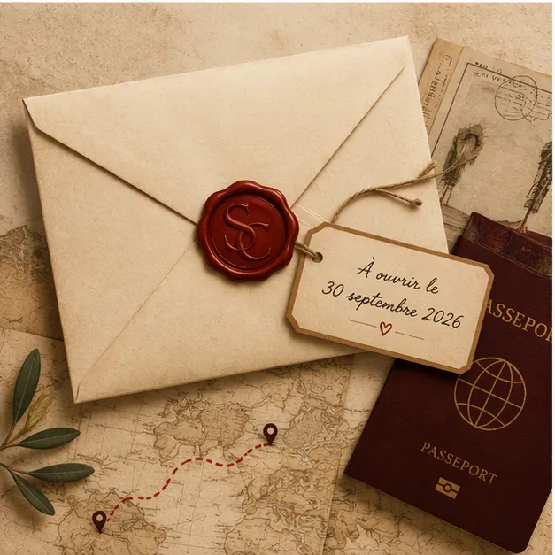 Enveloppe scellée du pacte de voyage