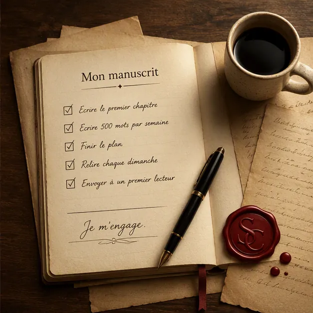 Carnet manuscrit avec engagement d'écriture