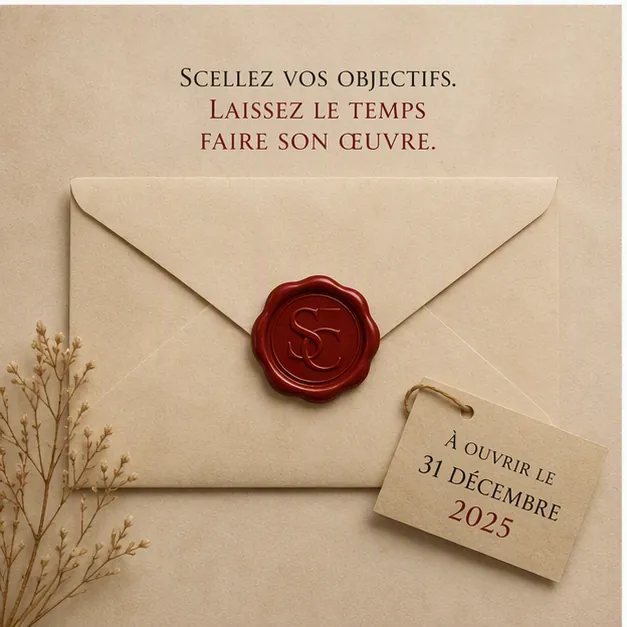 Enveloppe fermée scellée d'un cachet de cire rouge Scellé sur fond parchemin